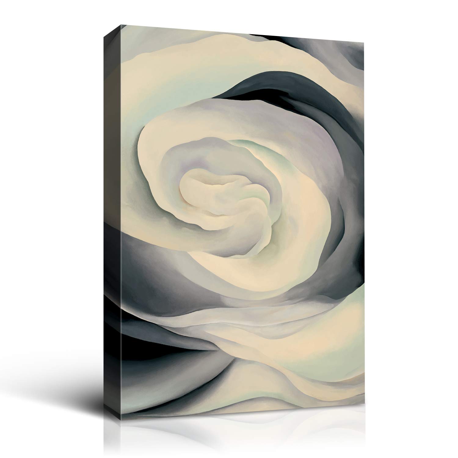 Denozer Canvas Wall Art Abstract Flower Black and White Painting Artwork for Bedroom Living Room Office Home Decoration Modern Artwork Wall Decor Ready to Hang- 16x24 inches