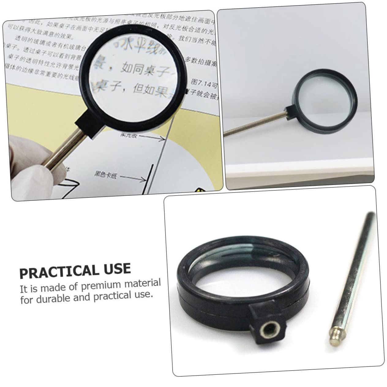 Gatuida 2pcs Concave Convex Optical Lenses Physics Learning Tool Handheld Light Refraction Convergence for Boys and Girls