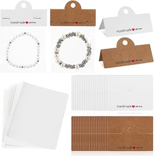 TEHAUX Kraft Card 200 Pcs Eco-Friendly Jewelry Packaging Bags with Earring Holder Multi-Purpose Kraft Paper Cards for DIY 3 98X3 15 Inch