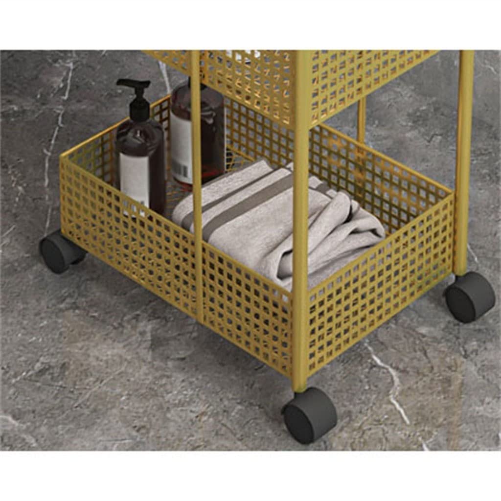 Estantes de metal de estilo escandinavo con ruedas extraíbles para almacenamiento de dormitorio, cocina y baño