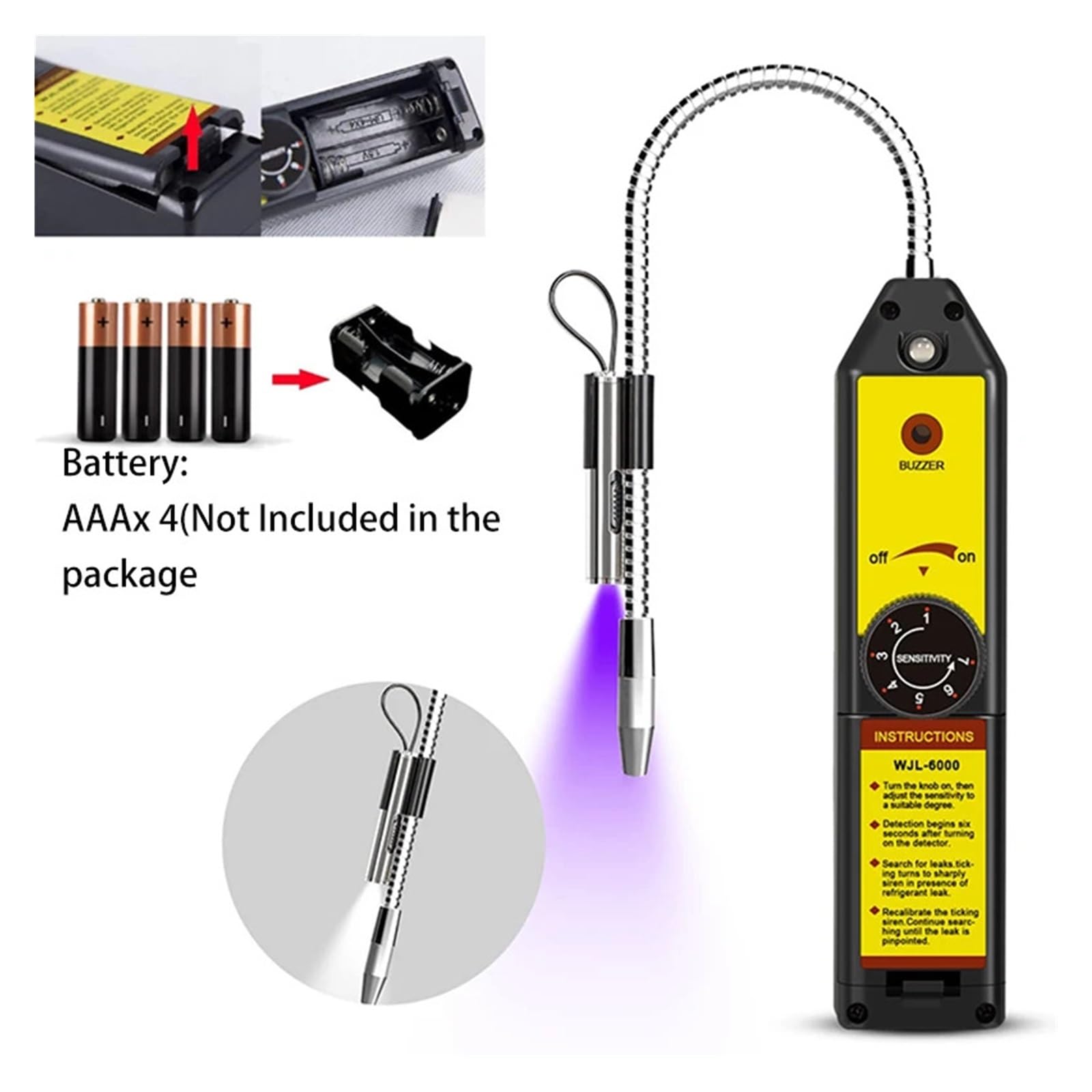 Détecteur de Fuite de Réfrigérant Halogène R22 R410A R134A R1234YF Testeur de Gaz HCFC avec Lampe UV