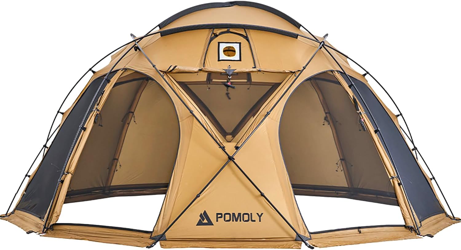 POMOLY Dome Tent Camping Hot Tent, Sphere X8 Lite Freestanding Large Family Wood Stove Tents for 6-8 Person Hiking, Hunting