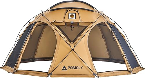 POMOLY Tienda de campaña con cúpula para campamento, tienda de campaña caliente, Sphere X8 Lite, independiente, grande, familiar, para estufa de