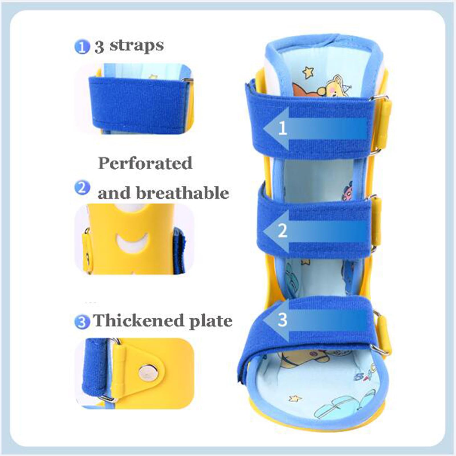 Ortesis De Tobillo Y Pie para Niños, Férula Nocturna para Caminar Y Dormir, Soporte Ortopédico para Pie Caído, Izquierda Y Derecha, M, Izquierda Y Derecha, S