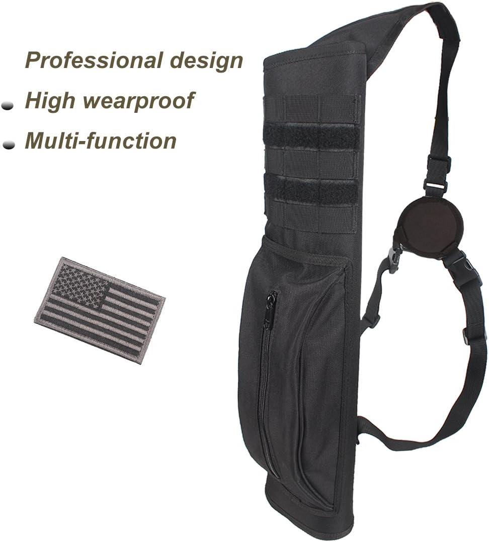 KRATARC Archery Multi-Function Heavy Duty Back Arrow Quiver with Molle System Shoulder Hanged Target Shooting Quiver for Arrows (Black- for Right-Handed) : Sports & Outdoors