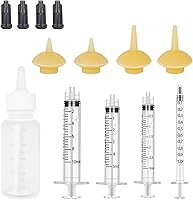 Vista 9 de Mini Botella de Alimentación para Mascotas y Jeringas con Tetinas para Gatos Pequeños, Perros, Gatitos, Cachorros, Conejos, Animales Pequeños