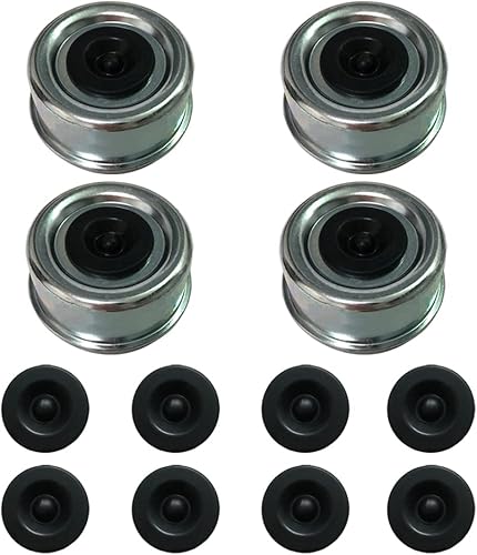 Miniatura 24 de Tapa de grasa para eje de remolque, 2 tapas antipolvo para rodamientos de remolque de 2.72 pulgadas con 4 tapones de goma adicionales, cubierta de 2