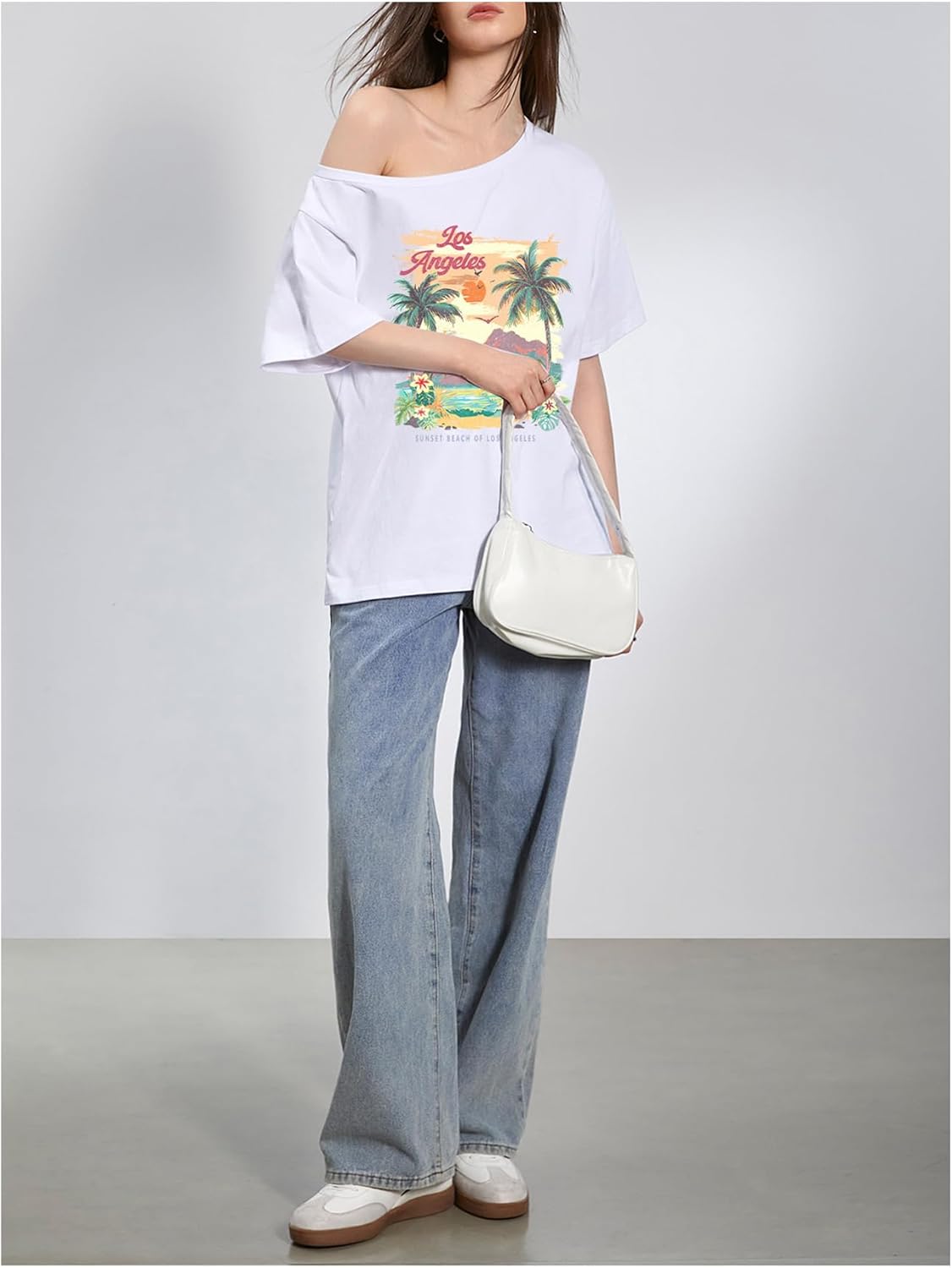 SOLY HUX Women's Graphic Tees Off The Shoulder Half Sleeve Summer T Shirt Vintage Aesthetic Tops - Image 5