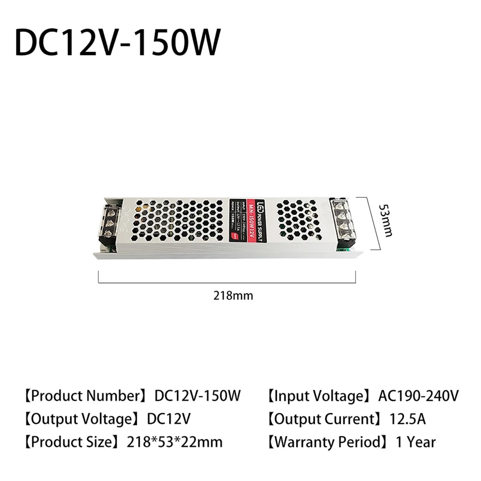 Sterownik LED do projektu 220 V do 12 V, zasilacz LED, 60/150/400 W, do reklamowego modułu świetlnego (Project DC12V 150W)