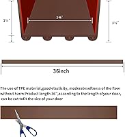 Vista 7 de Paquete de 2 topes de puerta para cortar, adhesivo fuerte para debajo de la puerta, para puertas exteriores e interiores, 36 pulgadas de longitud
