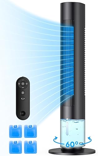 BALKO Enfriador de aire evaporativo 3 en 1, enfriador de aire acondicionado de pantano de 35 pulgadas portátil para habitación con control remoto,