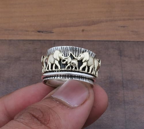 Miniatura 44 de Boho Spinner Ring, Mothers Day Gift, Silver 925 Women Ring, Sterling Silver 925 Ring, Fidget Spinner Ring,Women Silver Anxiety Ring