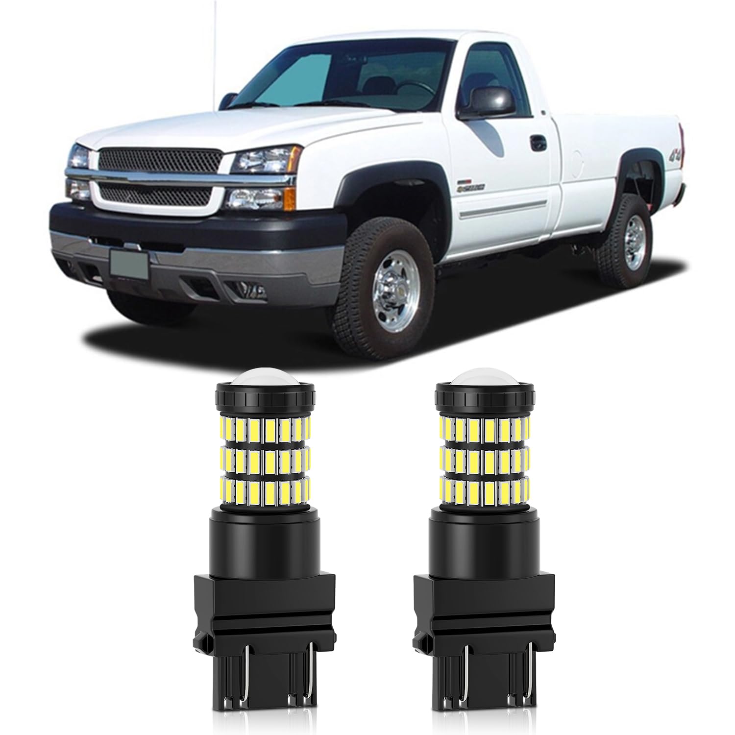 MEALAM Xenon White 3157 3057 3156 LED Bulbs with Projector Back Up