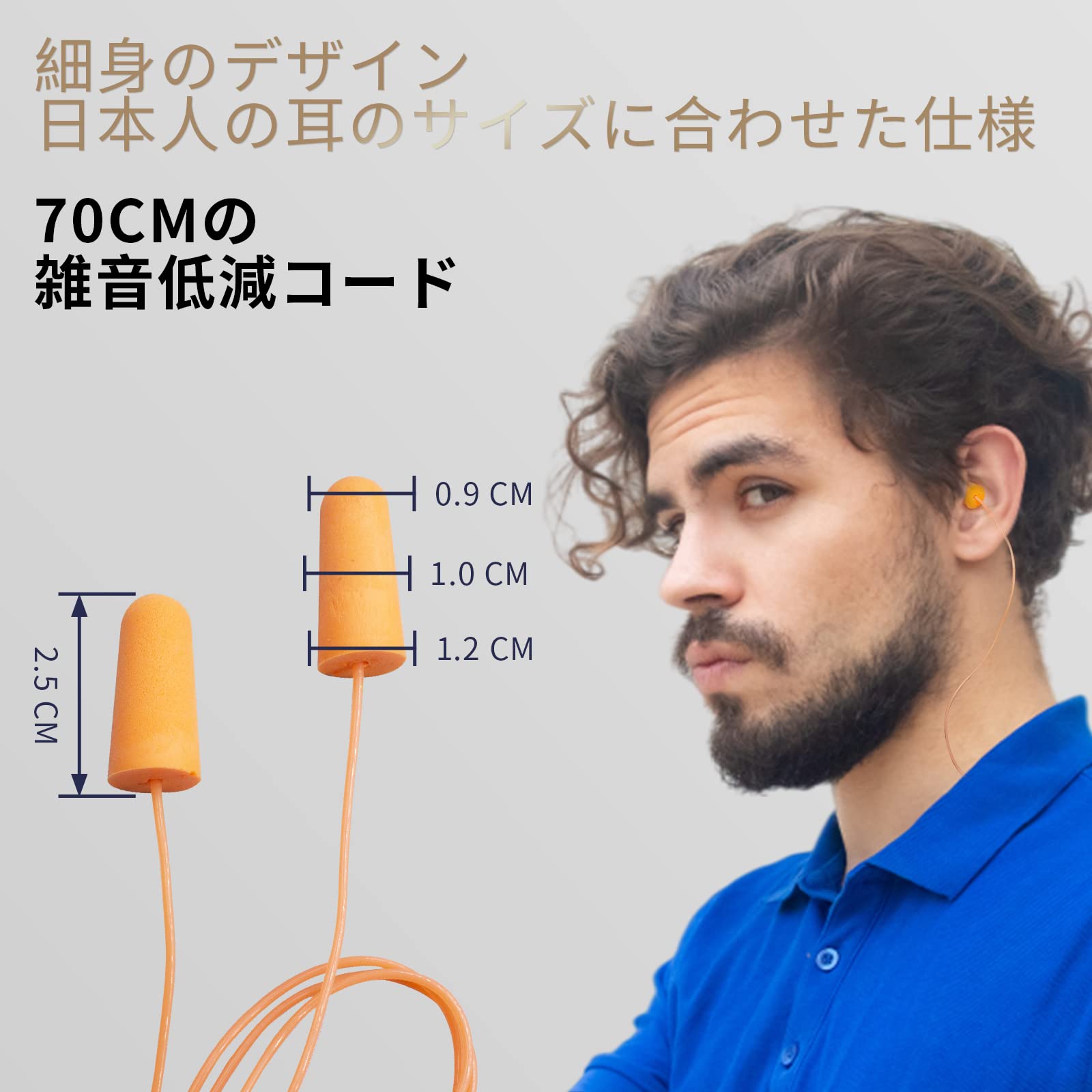 Amazon | EARS SECRET 耳栓 紐付き コード付き70mm 細身 ANSI適合品