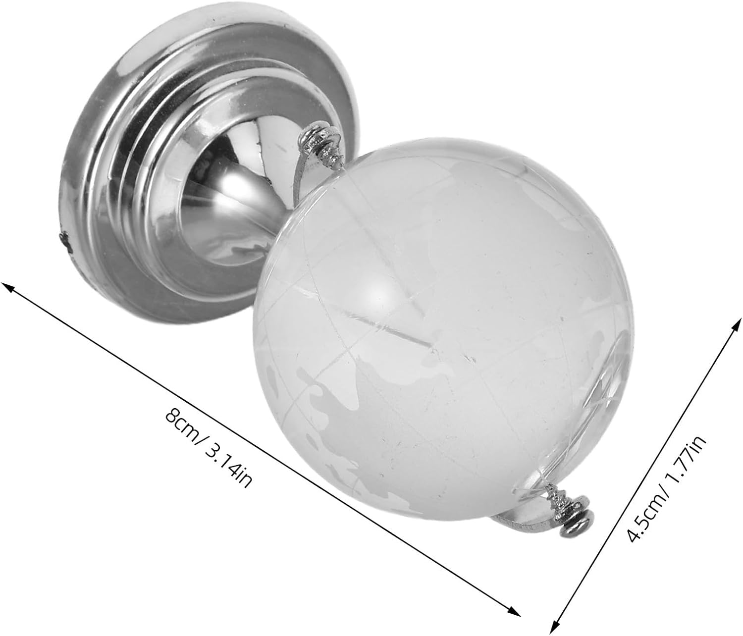 Mini Ornament Rotatable Stand with Transparent and Globe Sphere Decorative for Desktop Desk Office Décor for Adults