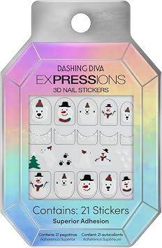 Dashing Diva Expressions 3D Nail Stickers - Tundra Fun | Easy Application | Long-Lasting & Durable | Perfect for DIY Nail Art | Salon-Quality Results at Home
