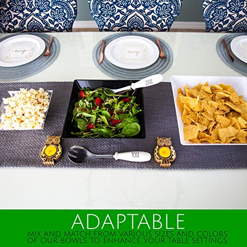 Plasticpro Disposable Square Plastic Small Clear Serving Bowls Extra Heavy Duty For Party's Snack Or Salad Bowl, Elegant Pack Of 4 #TOP6