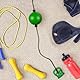 Relaxdays Reflexball Boxen, Doppelendball Hand Auge Koordination Training, Boxtraining Zuhause, Boxball, grün/schwarz