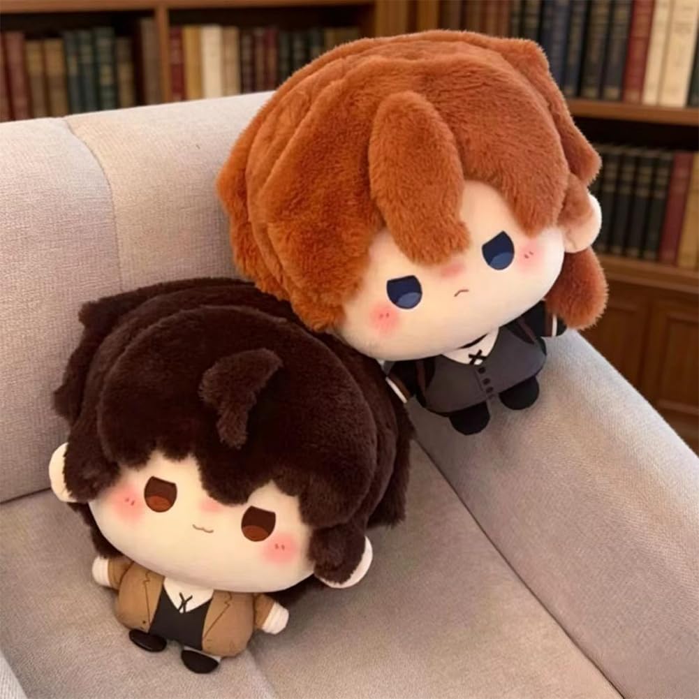 Pluszowa figurka Dazai Osamu/Nakahara Chuuya/Nakajima Atsushi, 3 szt | BSD Anime Pluszaki Poduszka, Sofa Dekoracja Pościel Prezent, Bawełna PP, 35 cm