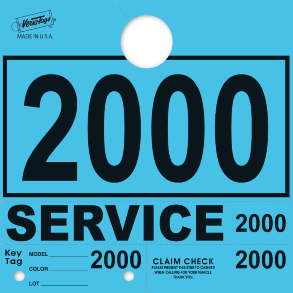 Service Dispatch Numbers RL78 Style Mirror Hang Tags Numbered (Blue, 2000-2999)