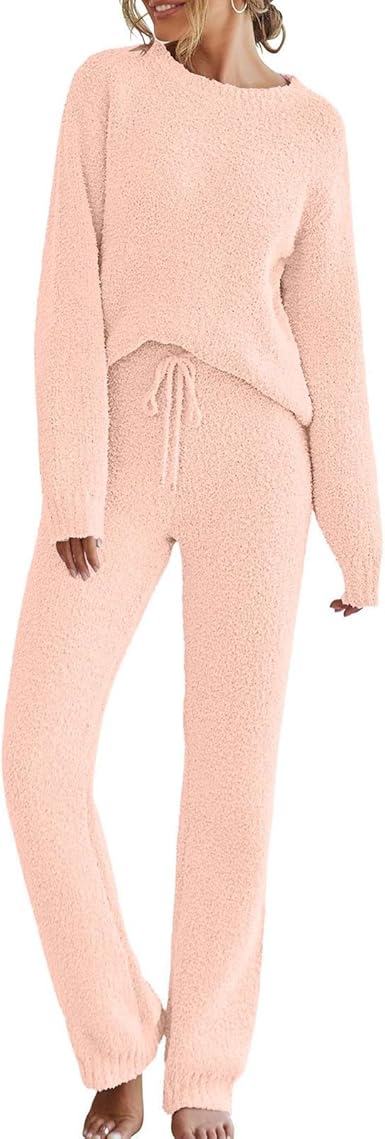Celanisai Schlafanzug Damen - Flauschig Warmes Pyjama Set Aus Teddy Fleece