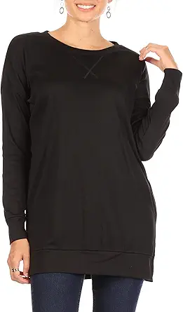 Womens Long Sleeve Tunic Tops for Leggings Casual Pullover Crew Neck Sweater for Fall, Winter, Everyday Loose Tops for Women