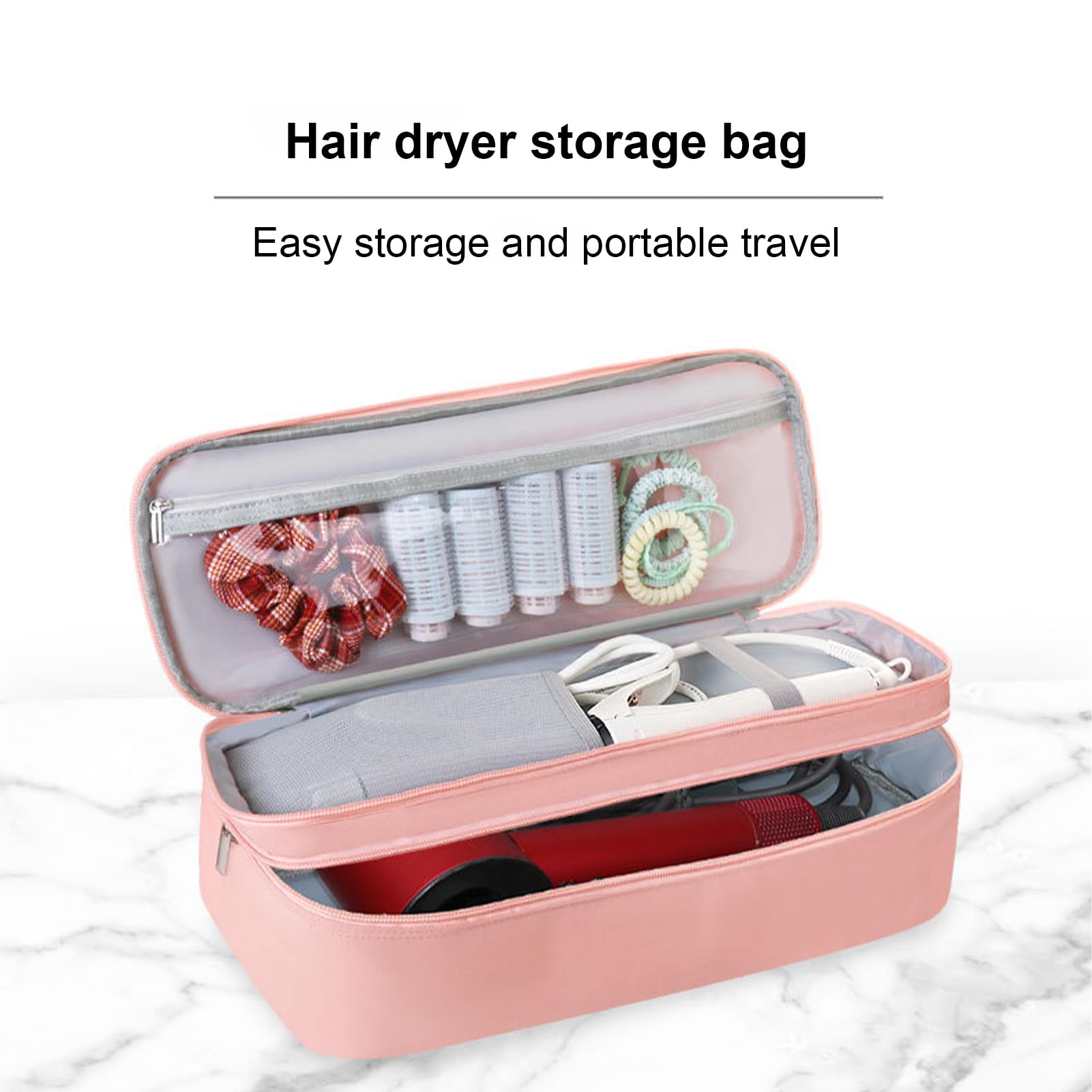 Borse per spazzole per capelli da viaggio – Materiale durevole a doppio strato | Custodia da viaggio per strumenti per capelli | Organizzatore portatile per pennelli per capelli con cuscinetto