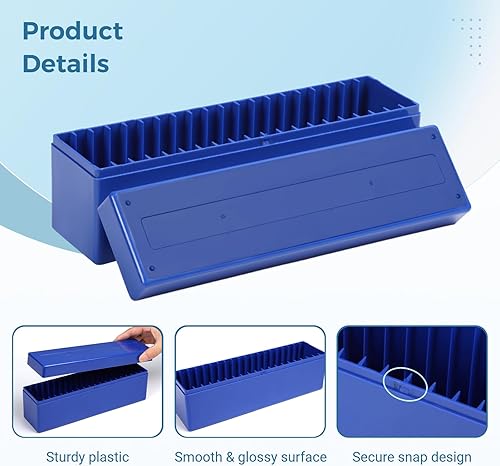 Miniatura 3 de Cajas de almacenamiento de losas para monedas, 3 paquetes de cajas organizadoras de monedas con 20 ranuras, juego de cajas de almacenamiento de