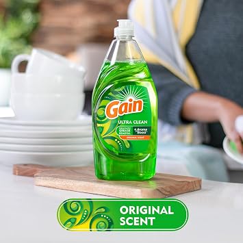 Gain Ultra Liquid Dish Soap, Dishwashing Liquid, Grease Removal, Original Scent, 38 Fl Oz (Pack of 1)