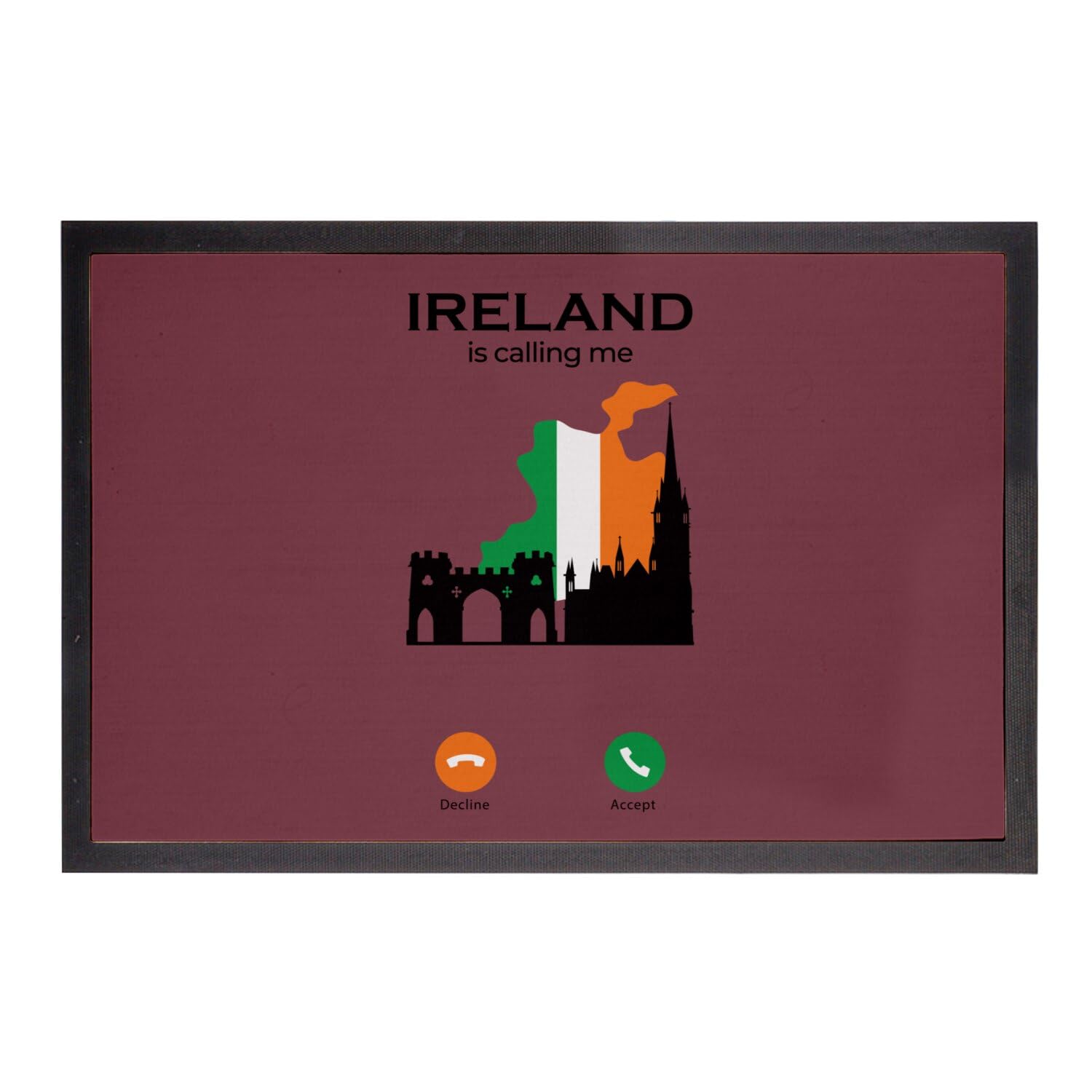 Paillasson Irlande drapeau château historique 75x50 cm pour entrée