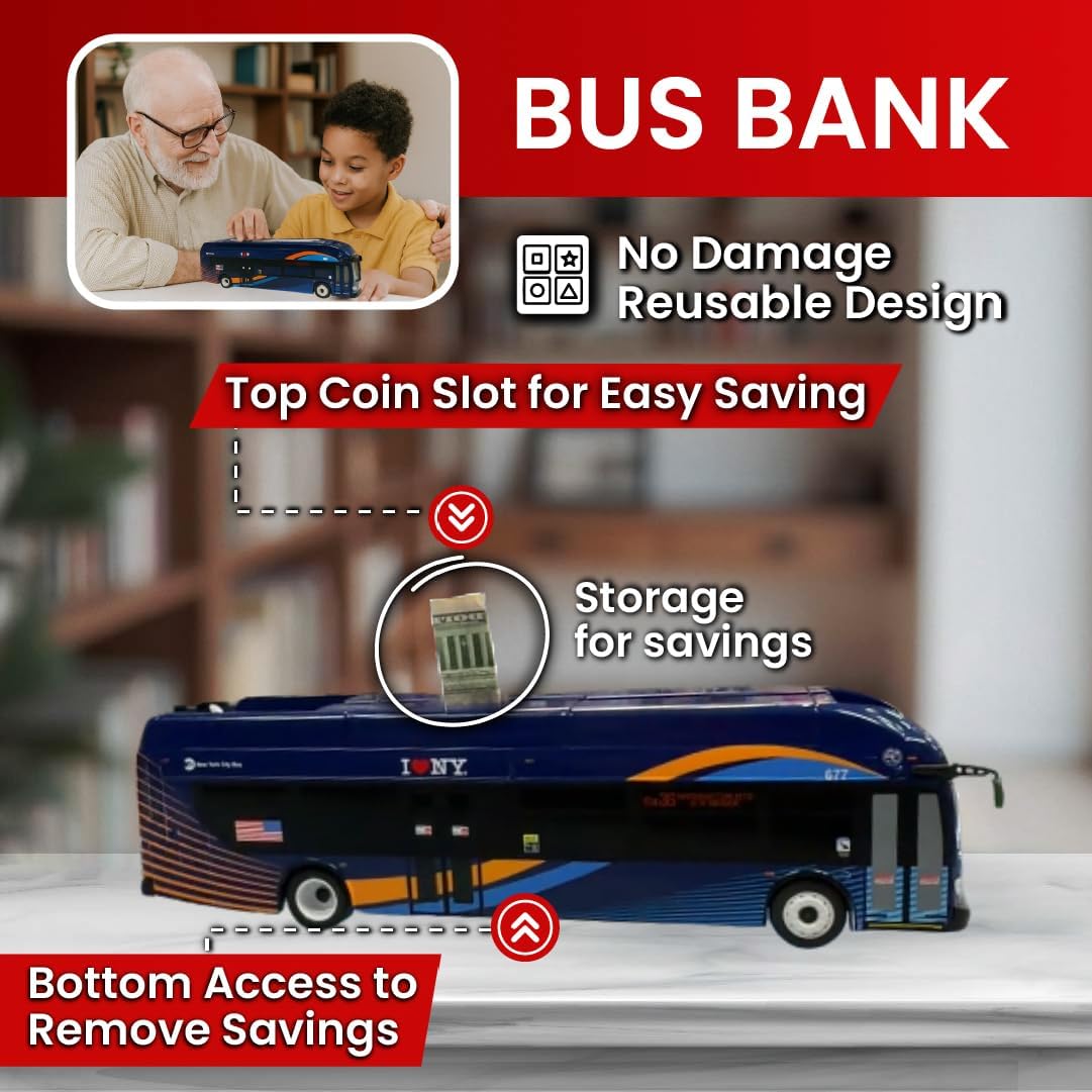Iconic Replicas NFI Xcelsior XN40 Transit Bus Bank: MTA New York City — 1:43 ABS Plastic Model