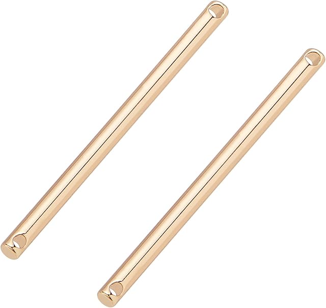 BENECREAT 20PCS 18K Gold Plated Bar Link Connectors 35x2mm Brass Links Connectors Pendant Charms for Bracelet Necklace Jewelry Making, Hole: 1mm