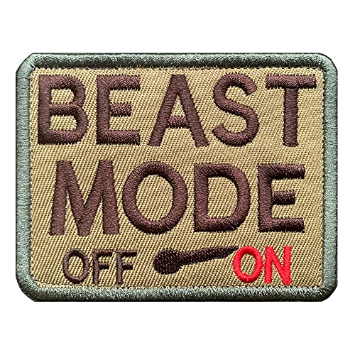 Image of Antrix Tactical Coyote Brown Beast Mode On Emblem Military Badge Emblem Patch Hook & Loop Patch for Backpacks Caps Hats Bags Military Uniform