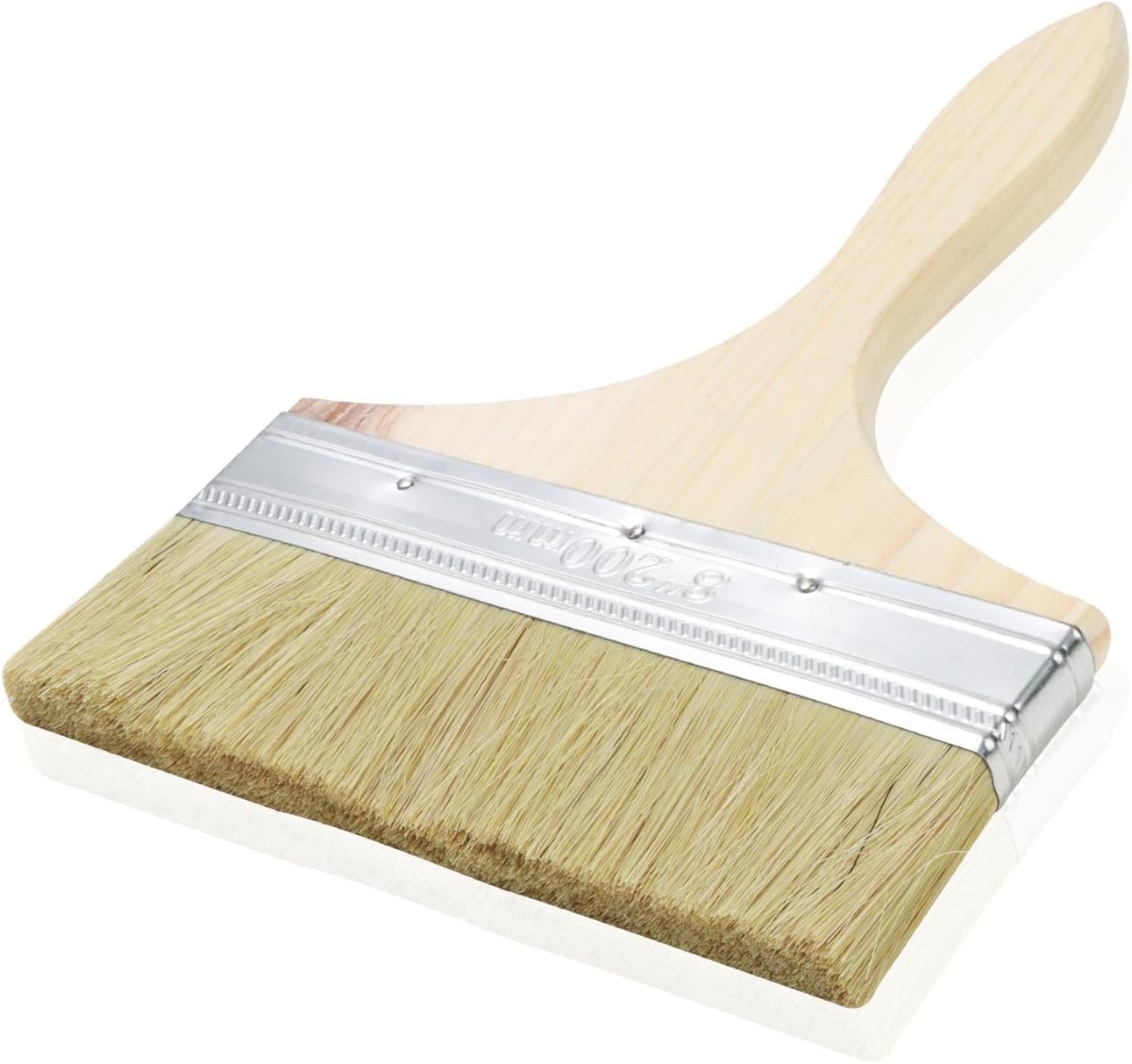 Spalmatore professionale per superfici da 200 mm di larghezza, 1 pezzo, pennello extra spesso per legno esterno, pennello piatto grande per vernici, olio e pittura da parete, pennello con manico in