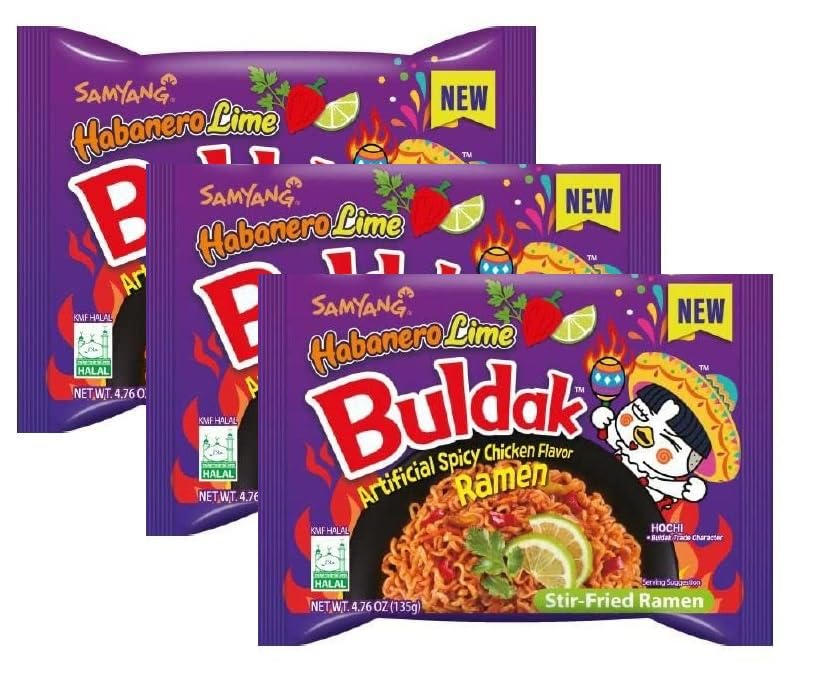 Sam Yang Buldak Habanero Lime Spicy Chicken Flavour Ramen 140gm*3PK