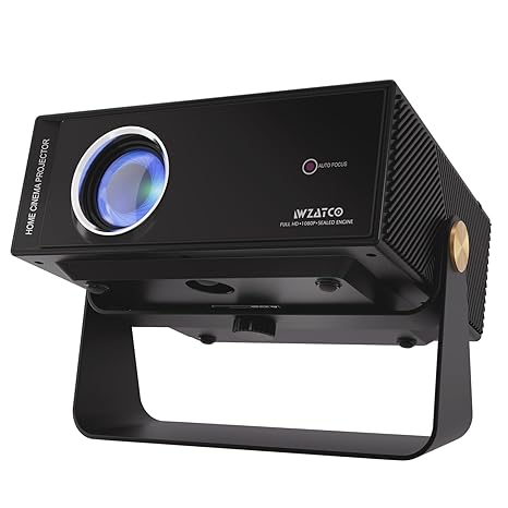 WZATCO Yuva Blaze, Android 13, Smart Home Projector 4k Ultra HD, Native 1080P Fully Automatic, 1000 ANSI Lumens, HDMI ARC, WiFi 6 & BT, Screen Mirroring, Portable Room Cinema, 270° Rotate, Black