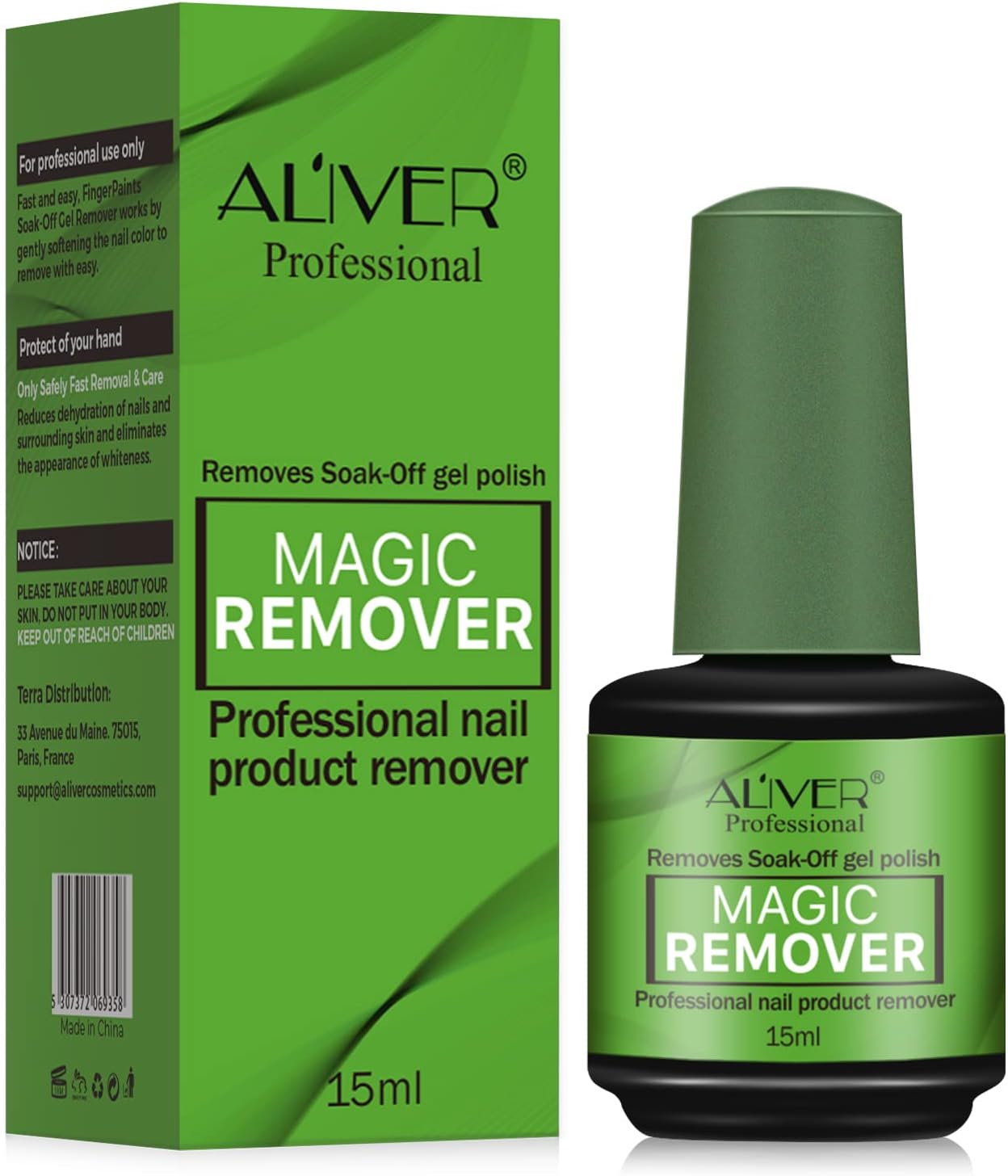 Gel Nail Polish Remover, Removes Soak Off Base Matte Top Coat Gel Nail Polish Within 3-5 Mins, Easily & Quickly - 15 ml