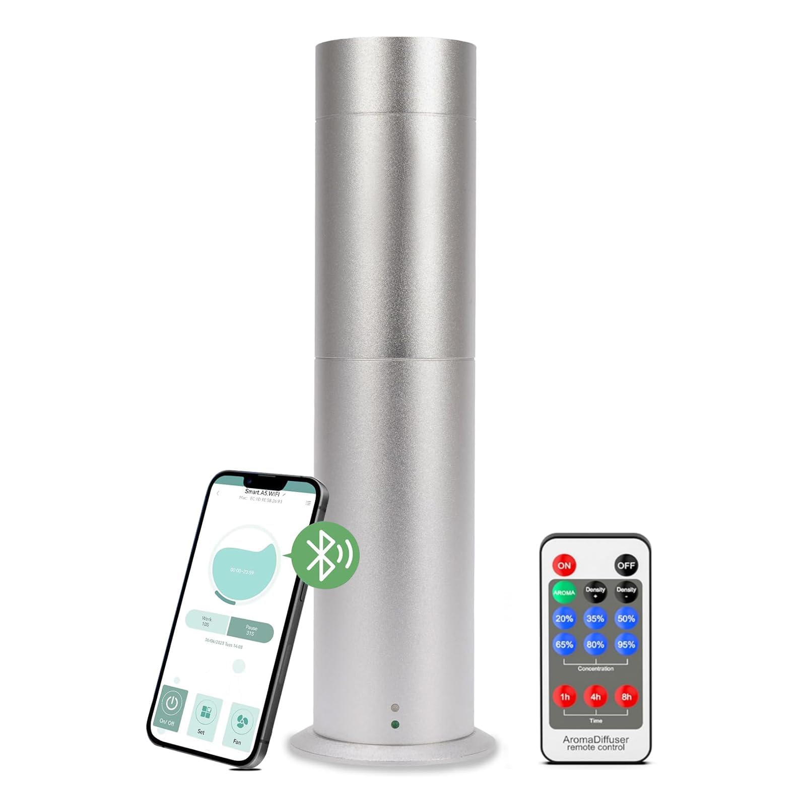 Macchina per l'aria profumata intelligente, diffusore di oli essenziali da 120 ml, diffusore di profumo portatile per aromaterapia per la casa, grandi stanze di hotel, spa, ufficio, copertura di 2000