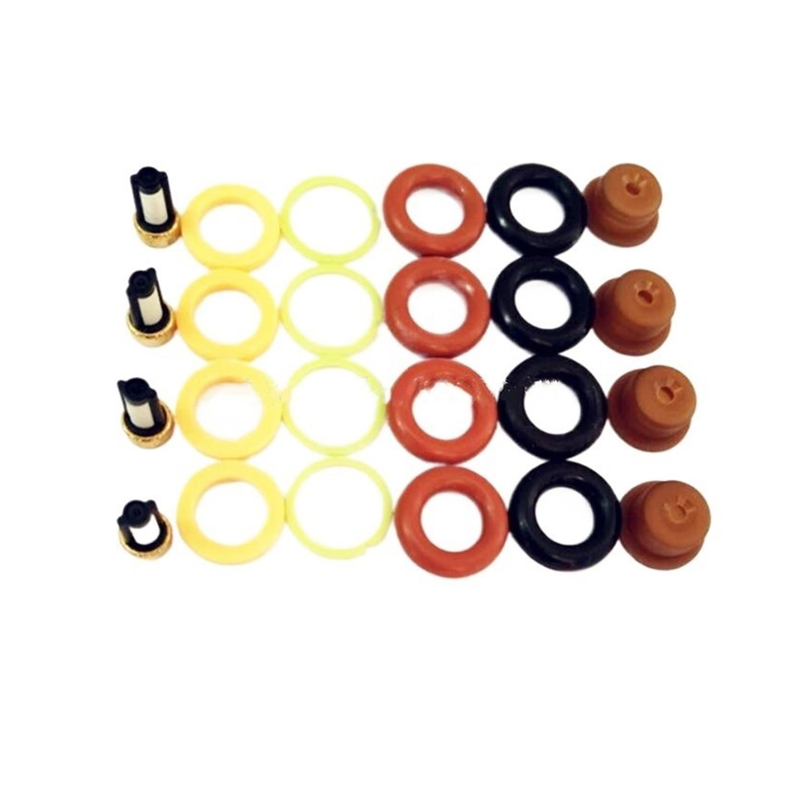 Fuel Petrol Injector Nozzle Fit for Bosch Including Micro Filter Oring Plastic Gasket Pintle Cap 4sets Fuel Injector Repair Kit Diesel randstofinjector