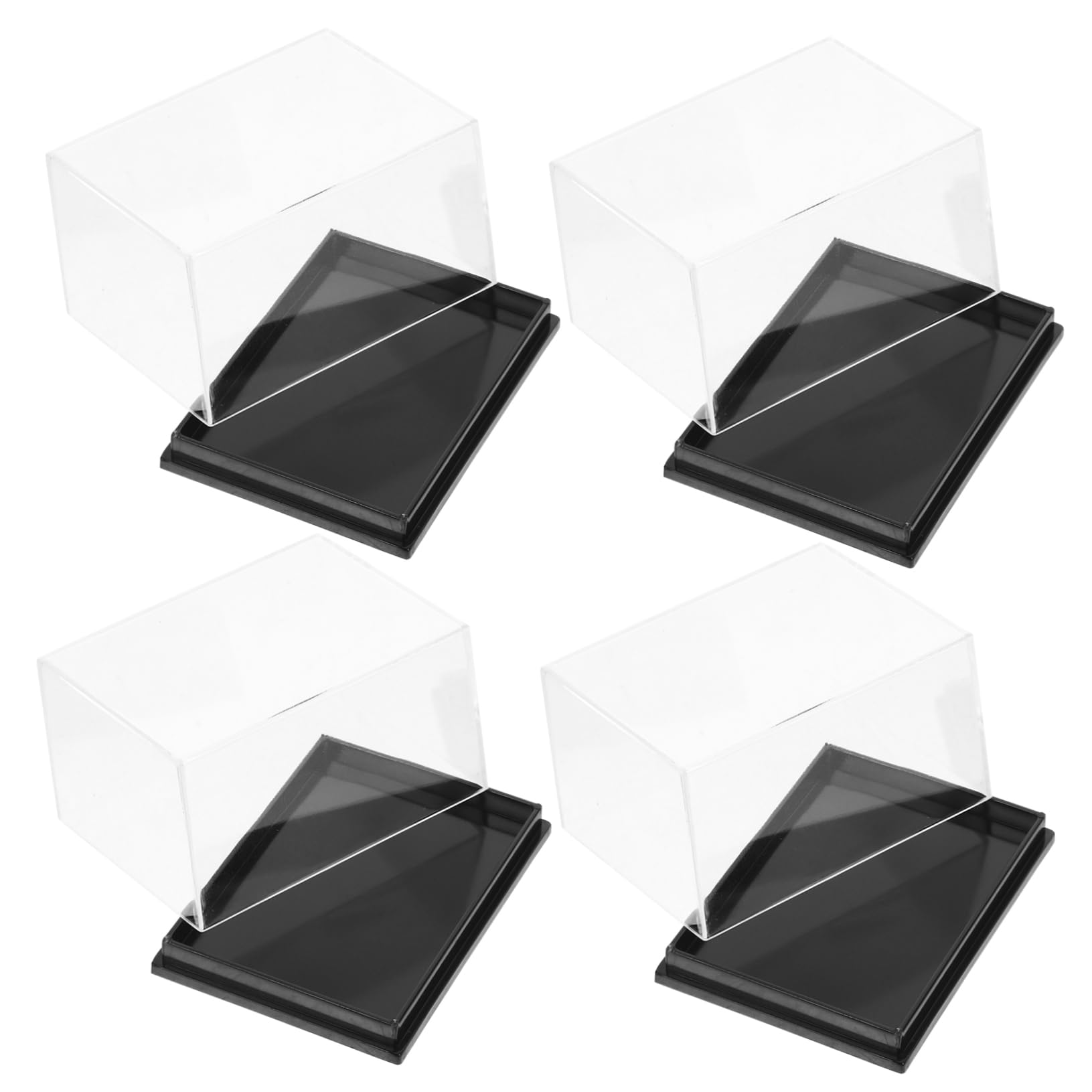 Boîtes de rangement bijoux compartimentées - Mini vitrine et conteneur de spécimens x4
