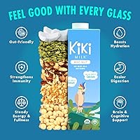Vista 5 de Kiki Milk Leche a base de plantas – Leche orgánica de semillas de nueces Mac – Fuente de calcio y magnesio – Sin gluten, sin goma, sin OMG, sin