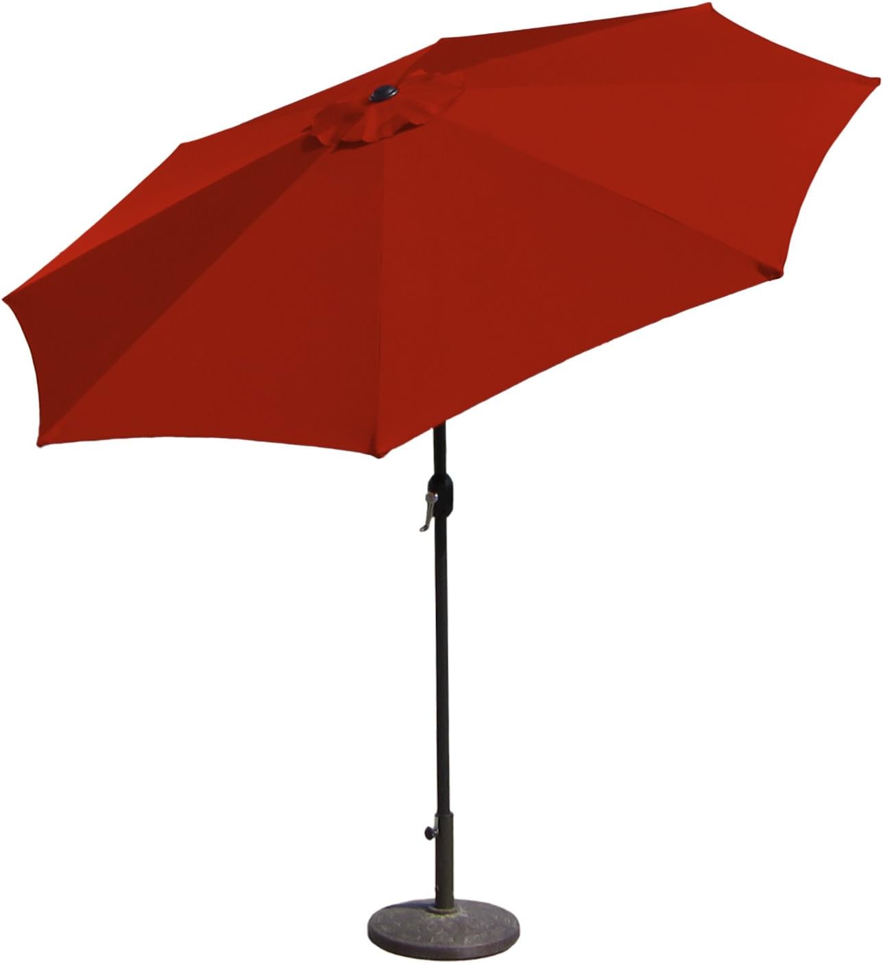 Budge Aluminum Patio Umbrella with Crank Lift and Tilt Function, 9 Ft, Red