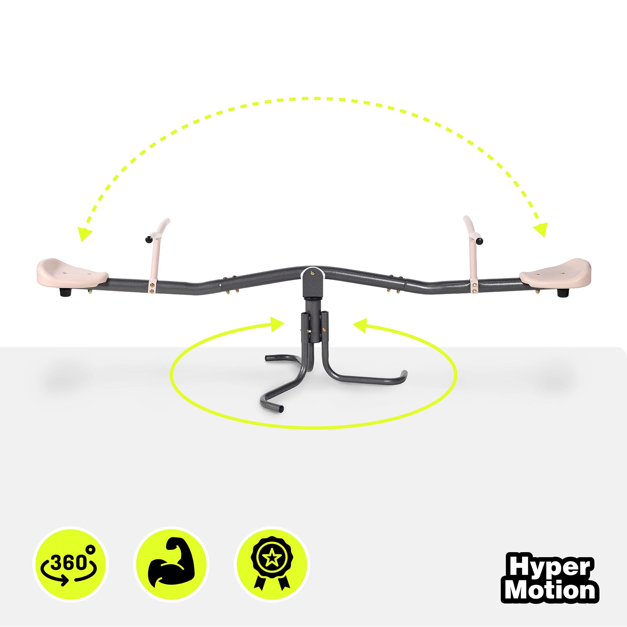 Balançoire De Jardin 2in1 HyperMotion avec Rotation 360° Structure En Acier Stable pour Enfants Beige