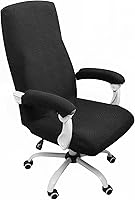 Vista 65 de FORCHEER Funda para Silla de Oficina Repelente al Agua de Jacquard con Respaldo Giratoria Extraíble Elástica Universal para Silla de Computadora