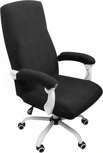 Miniatura 65 de FORCHEER Funda para Silla de Oficina Repelente al Agua de Jacquard con Respaldo Giratoria Extraíble Elástica Universal para Silla de Computadora