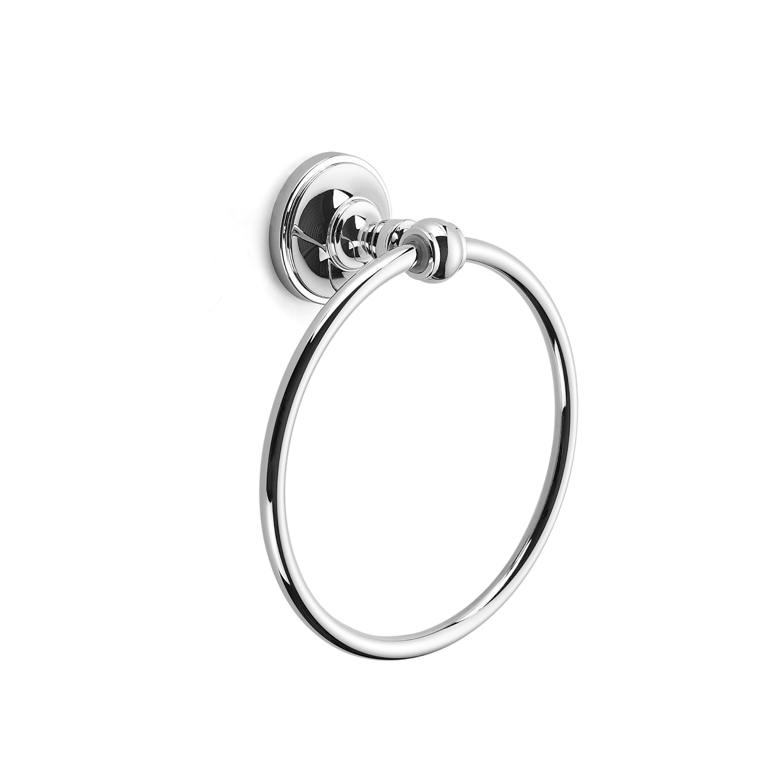 khtumeware 1 Pack Vibrant Polished Chrome Bath Towel Ring, Bathroom Hardware Accessories Heavy-Duty Hand Towel Holder for Bathroom, Modern Round Towel Hanger Wall Mounted