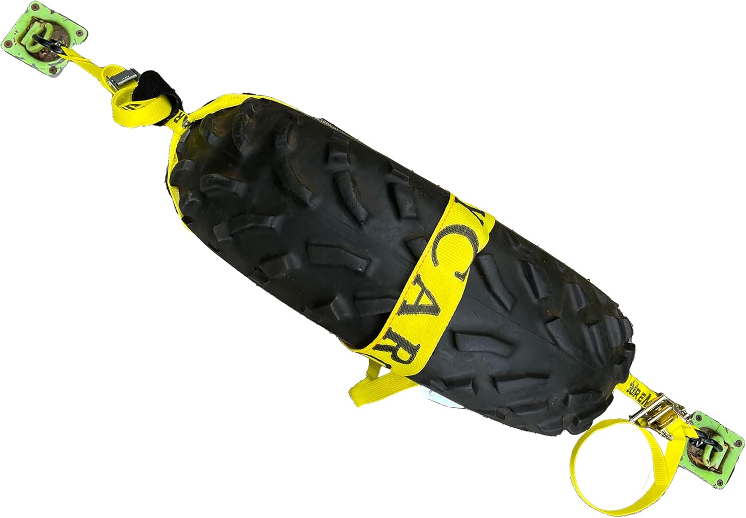 SecureMyCargo ATV/UTV/Tractor Wheel Net (4, Yellow w/Keeper Hook)