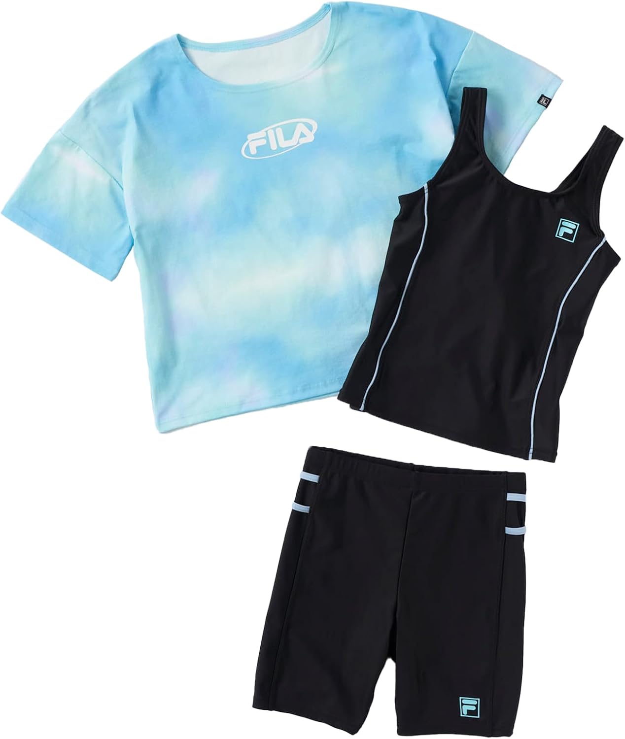 FILA ブラック Tシャツ キュロット セット FILA＞ロゴプリントアソート