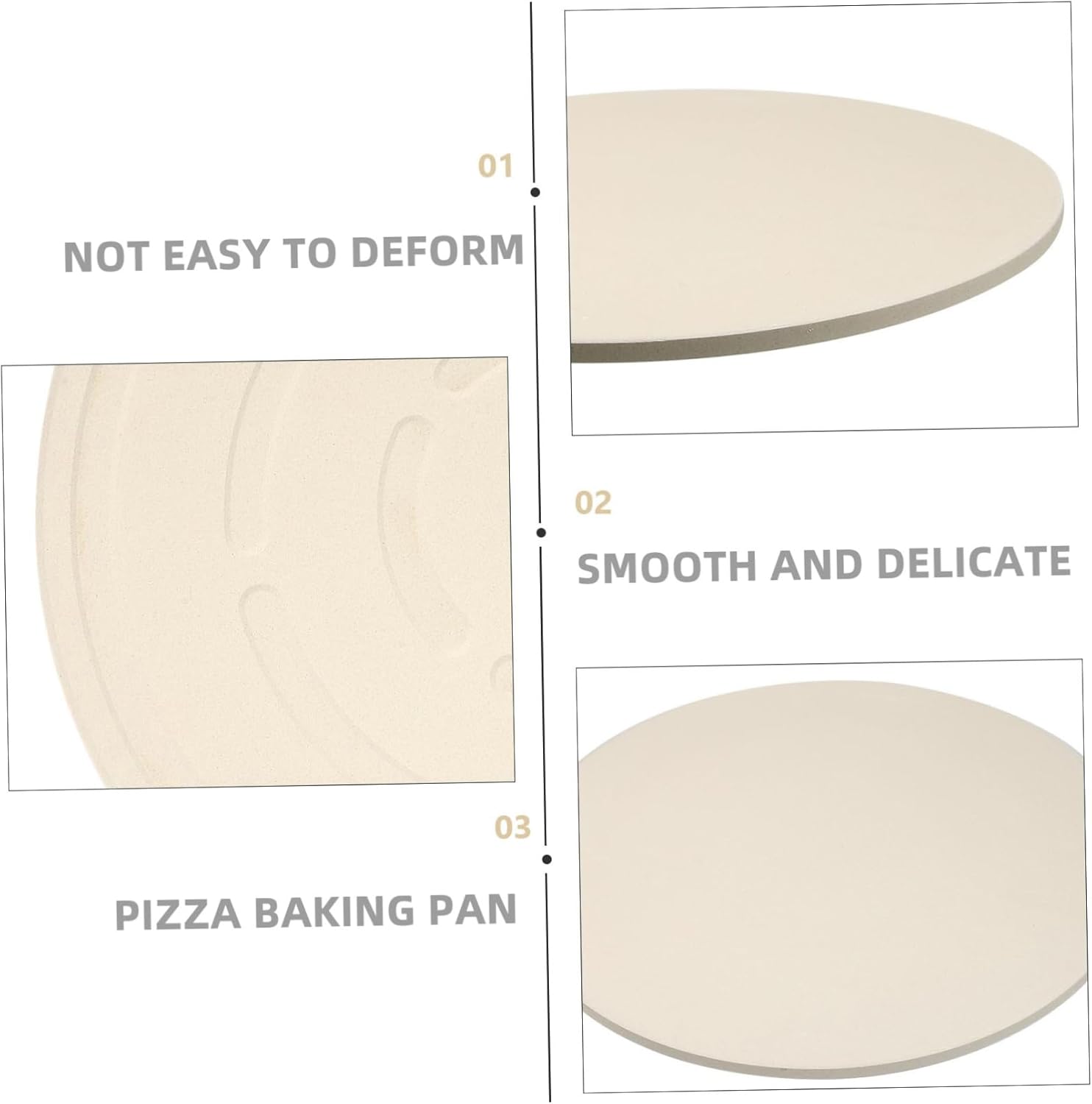 1pc Heavy Duty Cordierite Pizza Baking for Home and for Pizza Bread and Cookies Thermal Shock Resistant Smooth Color