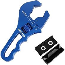 AN Fittings Wrench 3AN-16AN Adjustable AN Wrench Lightweight Aluminum,Compact Size,Blue With Nylon 4" Vise Jaws Pads